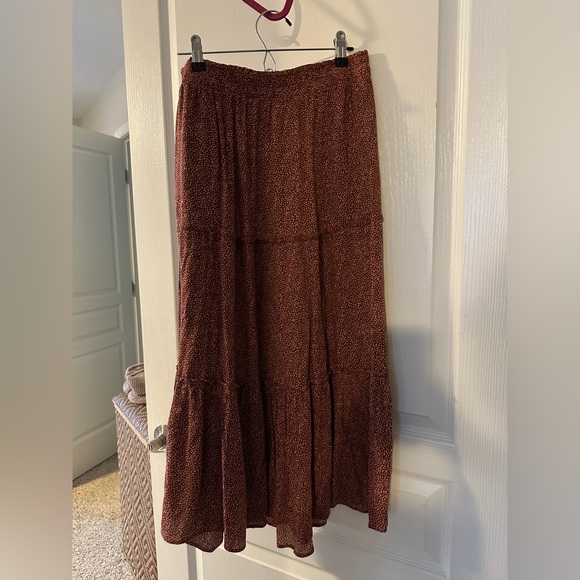Brown Tiered Women's Skirt - Picture 2 of 5